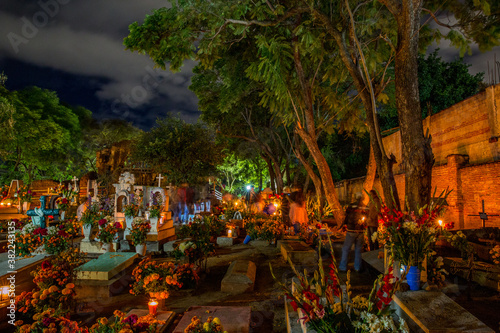 Dia De Los Muertos (Day of the Dead) celebrations in the cemeteries of Oaxaca, Mexico
