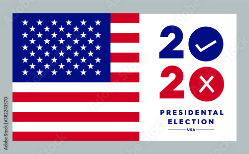 Presidential Election 2020 in United States. Vote day, November 3. US Election. Patriotic american element. Poster, card, banner and background. Vector illustration