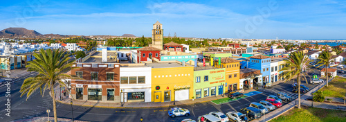 Colourful buildings in Corralejo, Fuerteventura, Canary Islands, Spain, Atlantic photo