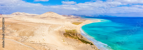 Jandia Peninsula, Risco del Paso, Playas de Sotavento and Laguna de Sotavento, Fuerteventura, Canary Islands, Spain, Atlantic photo