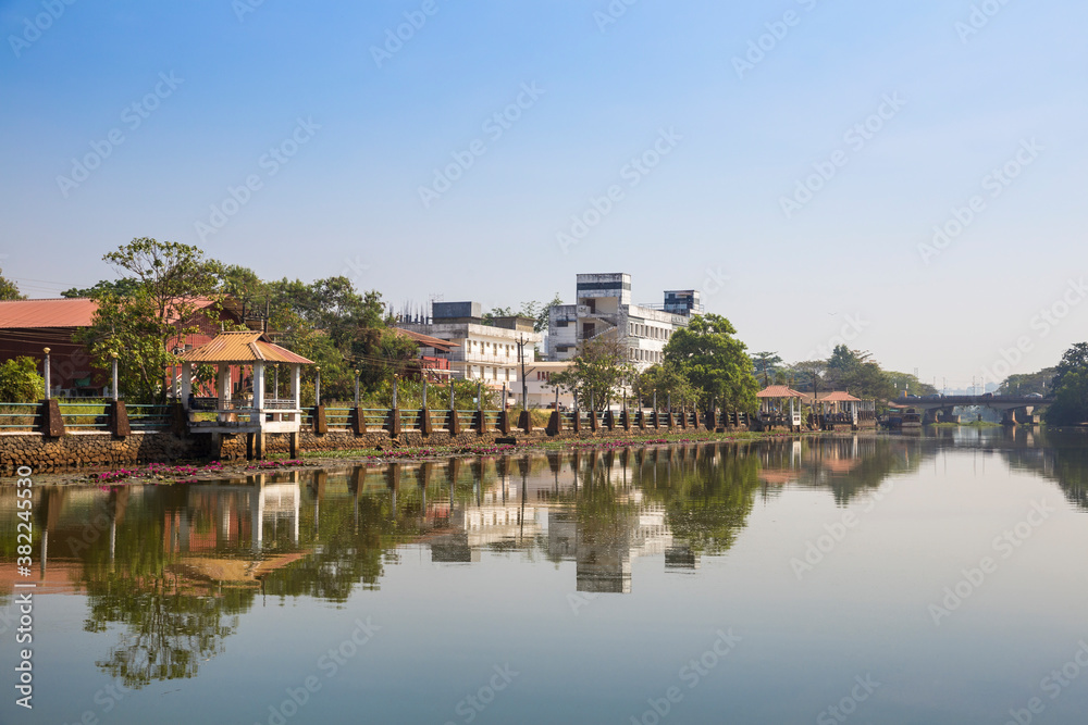 View towards Kuttanad ferry terminal, Backwaters, Alappuzha (Alleppey), Kerala, India View towards Kuttanad ferry terminal, Backwaters, Alappuzha (Alleppey), Kerala, India