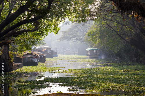 Boats on Backwaters, Alappuzha (Alleppey), Kerala, India photo