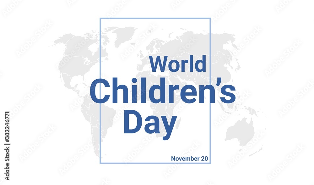 World Children's Day international holiday card. November 20 graphic poster