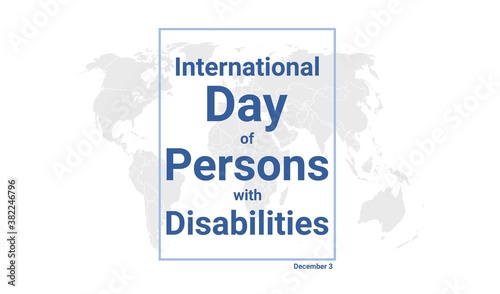 International Day of Persons with Disabilities holiday card. December 3 graphic poster