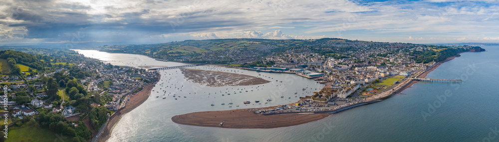 Aerial vista of Teignmouth and the River Teign, Devon Aerial vista of Teignmouth and the River Teign, Devon