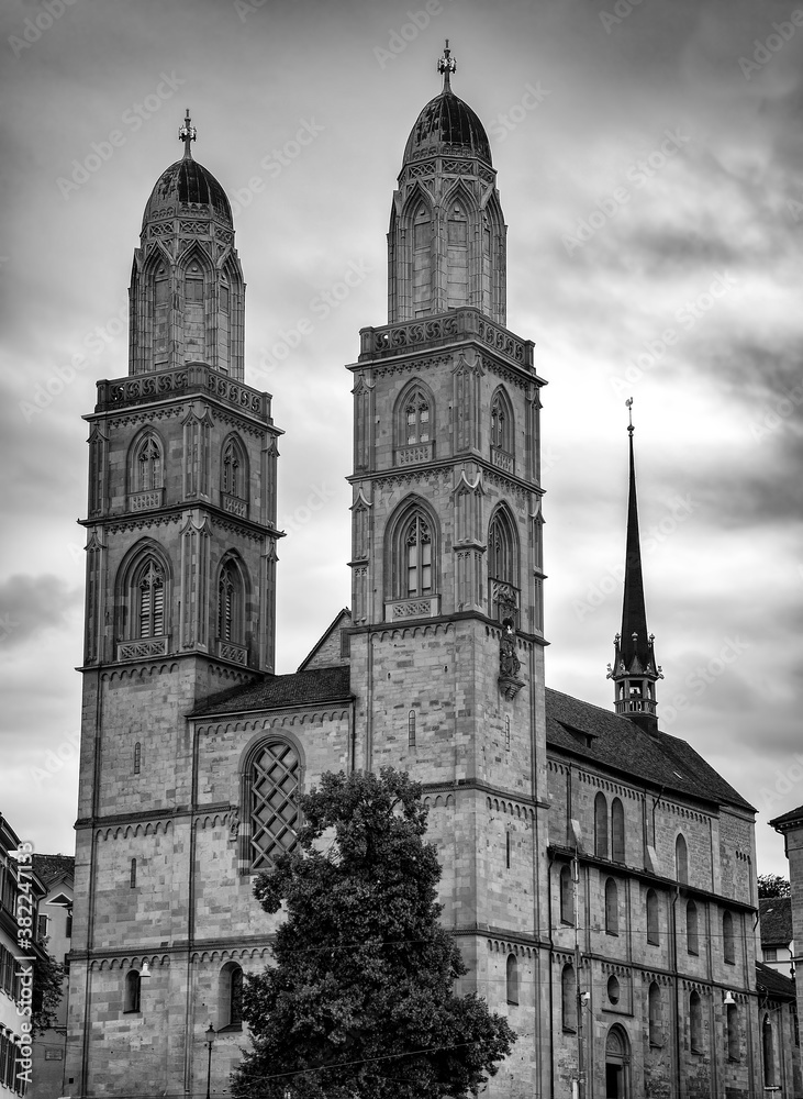 Church in Black and White in Switzerland