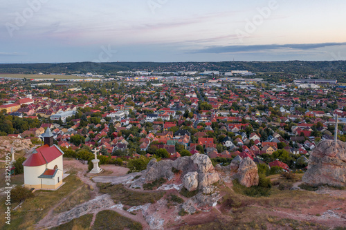 Hungary - Budaörs - Old small church on the hill at sunset photo