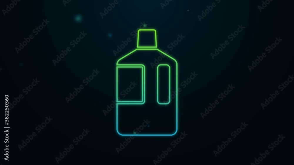 Glowing neon line Big bottle with clean water icon isolated on black background. Plastic container for the cooler. 4K Video motion graphic animation Glowing neon line Big bottle with clean water icon isolated on black background. Plastic container for the cooler. 4K Video motion graphic animation