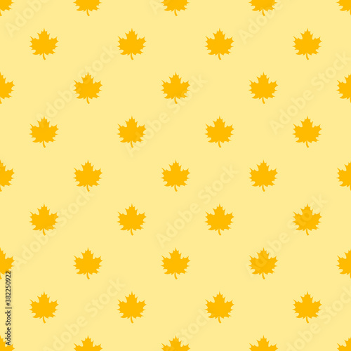 Maple leaf pattern. Vector seamless texture in doodle style. Thanksgiving day. Autumn symbol. For fabric, decorative paper, invitations, textiles. © Volha Shybut