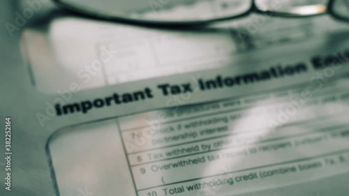 Close up of tax information letter photo