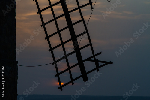 Windmills at sunset, Castile-La Mancha, Spain