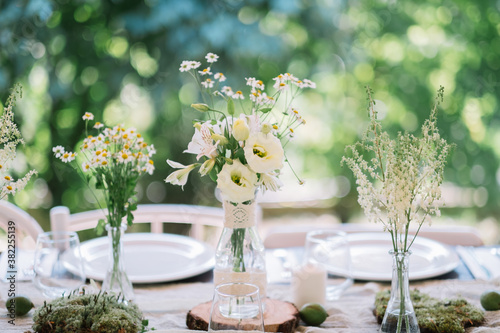 Outdoor wedding table setup