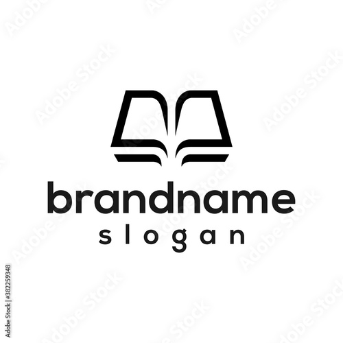 Modern book logo design vector