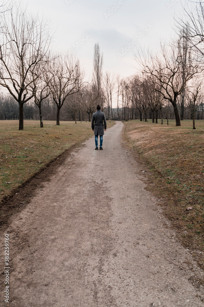 Man staying alone in Nature Man staying alone in Nature