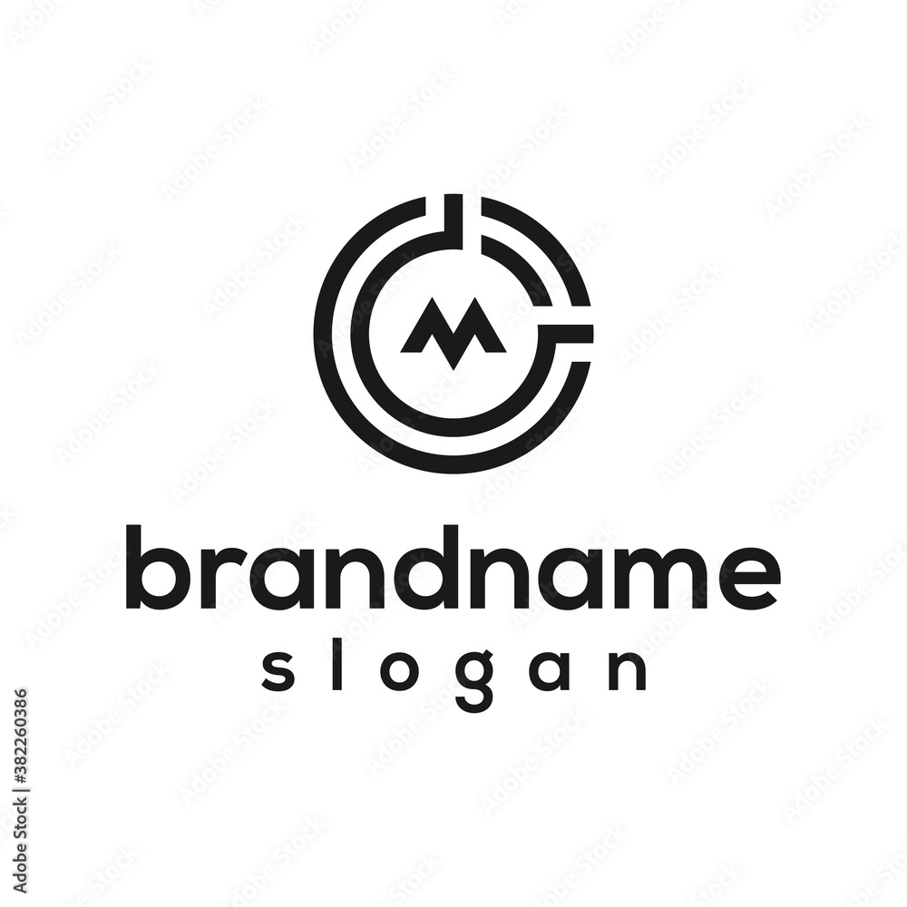 Circle initial CM logo design vector Circle initial CM logo design vector