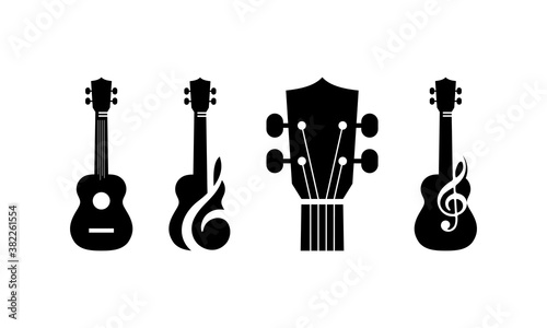 Guitar logo design vector