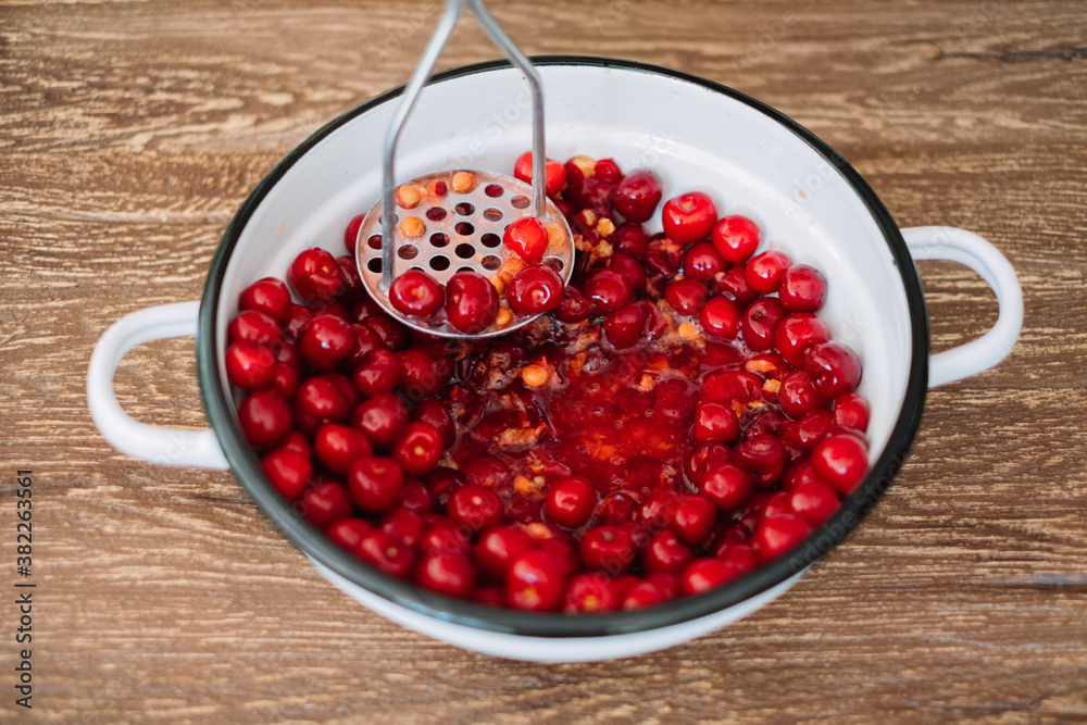 Making Cherry Jam at home Making Cherry Jam at home