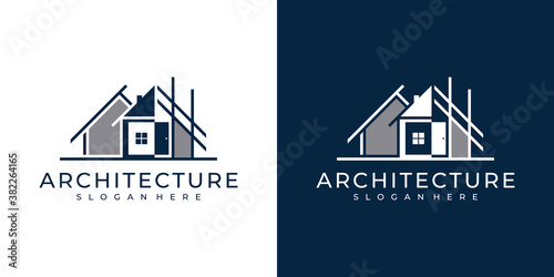 Set logo architecture with line concept logo design inspiration
