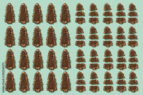 mosaic of some christmas tree cookies photo