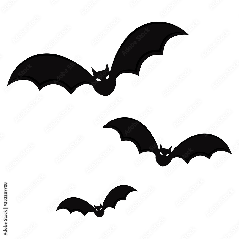 Naklejka premium Isolated bats night halloween october scary icon- Vector