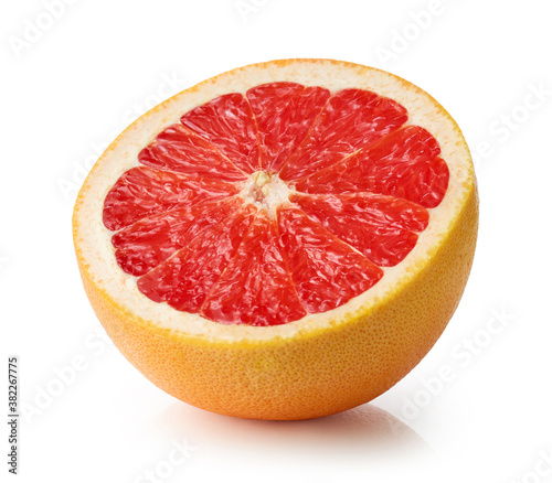 half of ripe red grapefruit