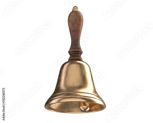 3D render of Hand Bell isolated on white photo