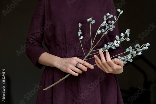 Woman holding aflower photo