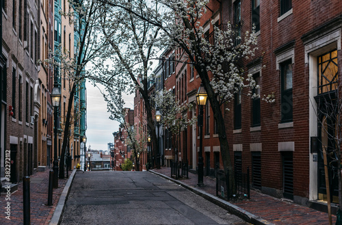Street In Beacon Hill Neighborhood of Boston