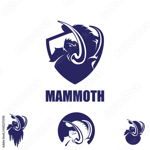 Mammoth symbol bundle set vector