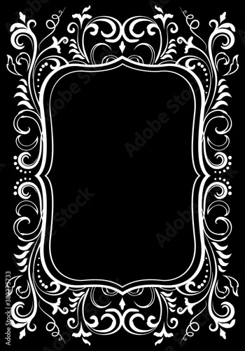 Ornamental elegant floral baroque frame
