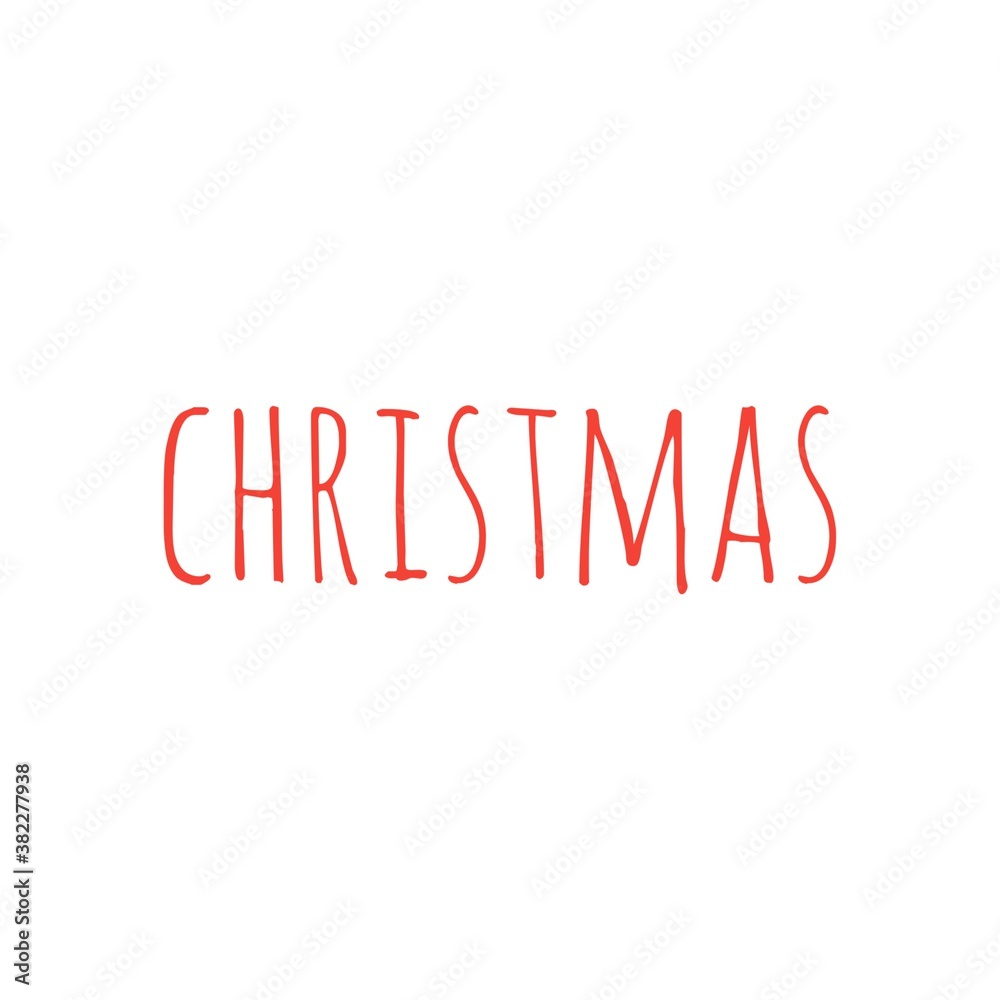 Christmas quote word illustration, winter holidays lettering, stay at home