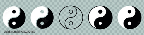 Print op canvas Yin Yang icon, symbol of harmony and balance