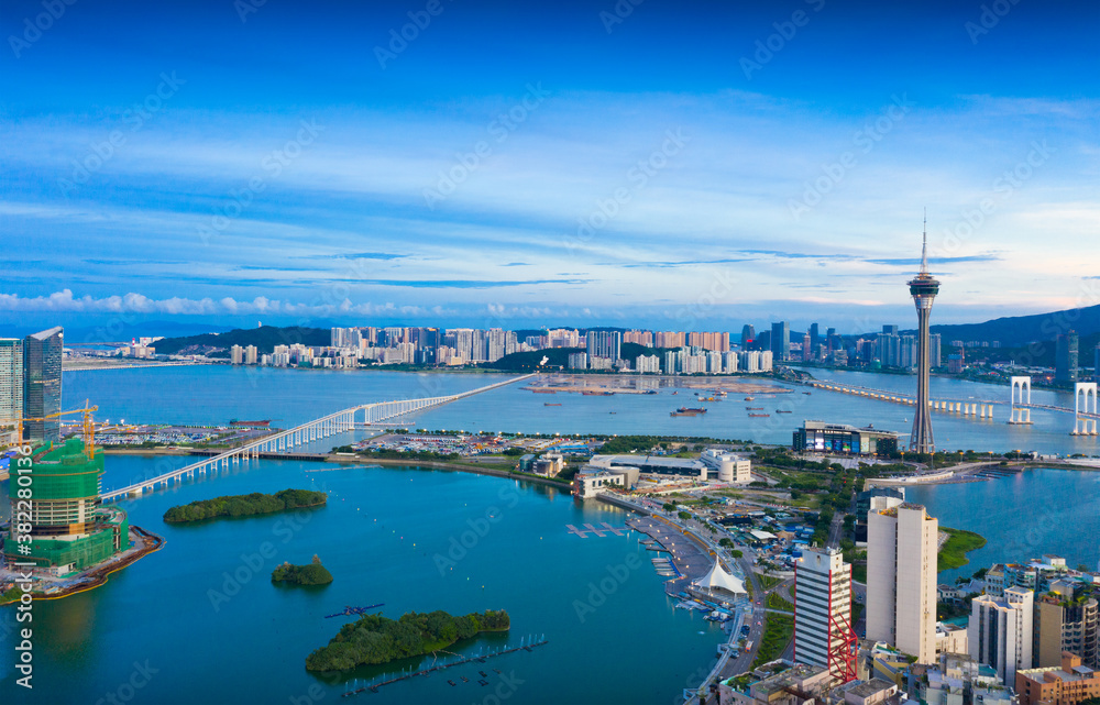 Aerial photos of Macao Bay in China