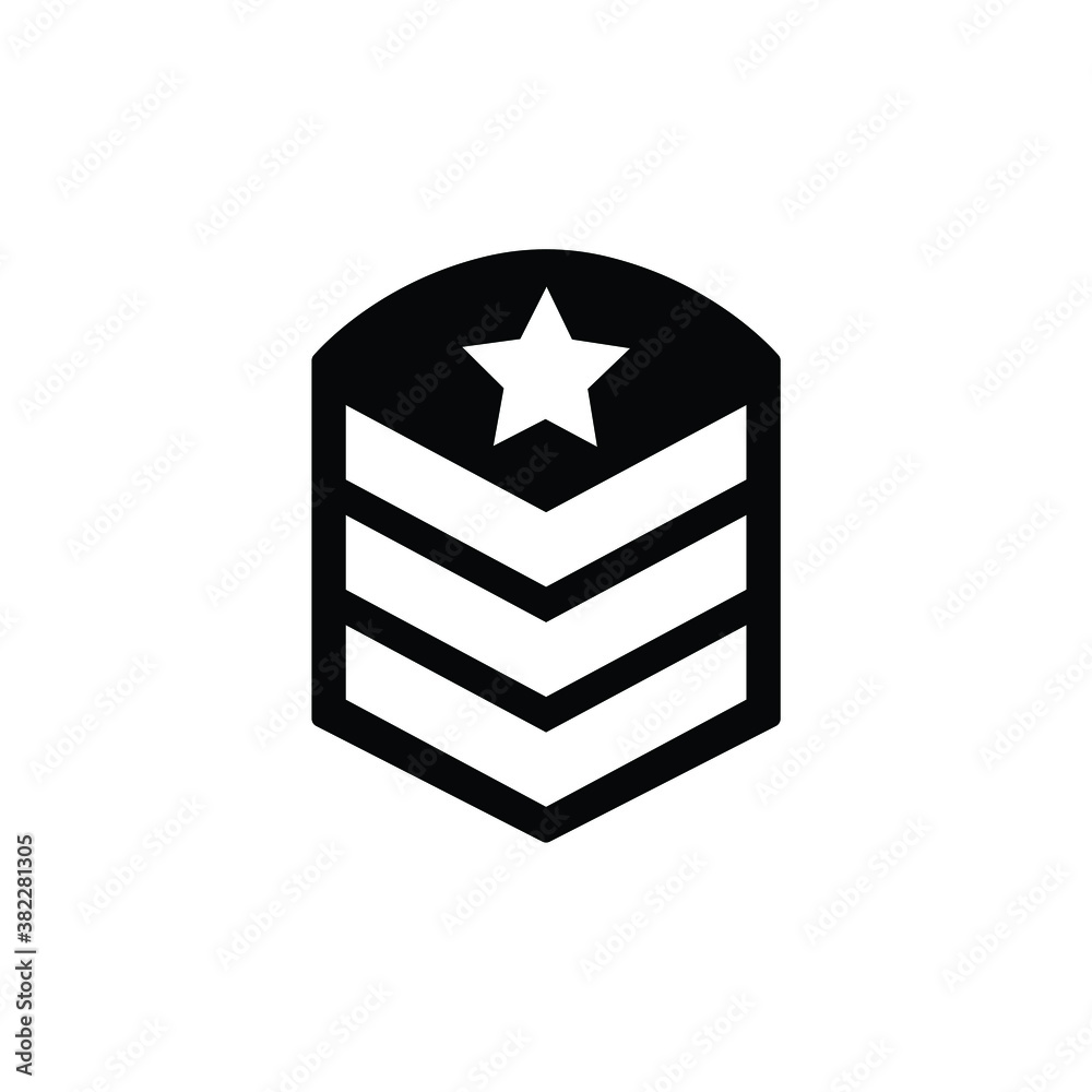 Police or soldier rank icon vector isolated on white, logo sign and symbol. Police or soldier rank icon vector isolated on white, logo sign and symbol.