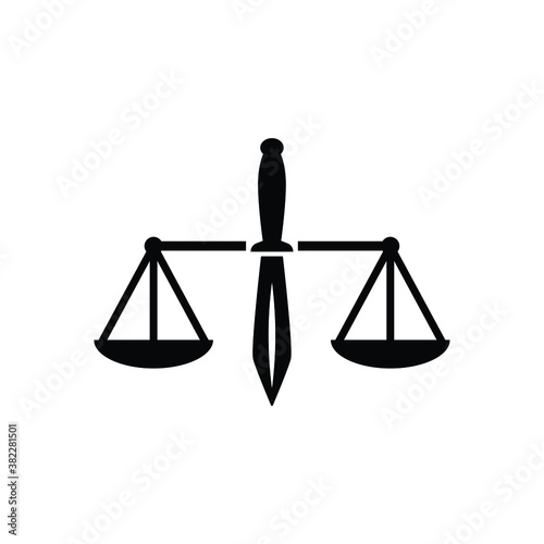 Law balance sign icon vector isolated on white, logo sign and symbol.