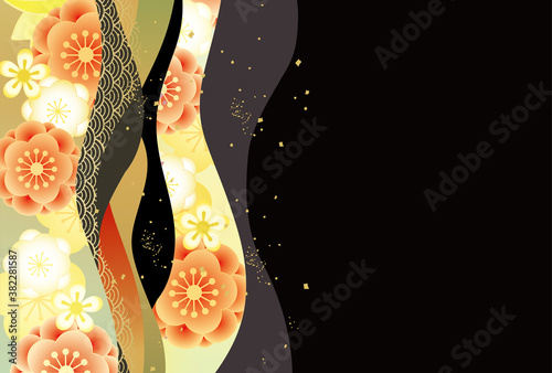 華やかで美しい和風の背景イラスト