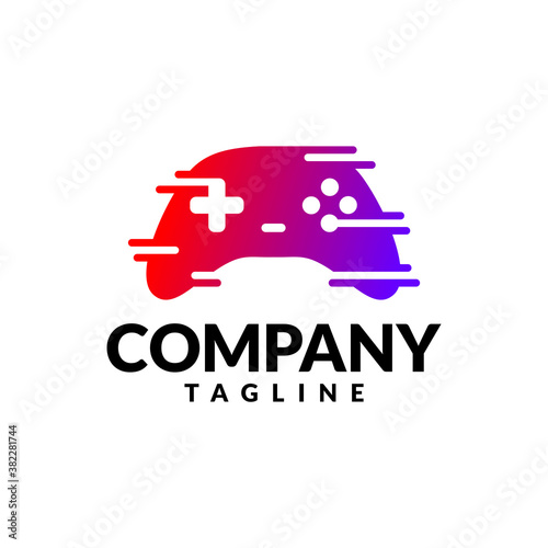 gradient gamepad logo, good for business with a game theme
