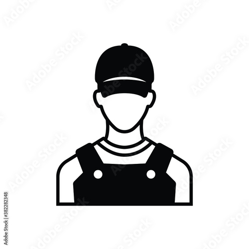 Repair man icon vector isolated on white, logo sign and symbol.