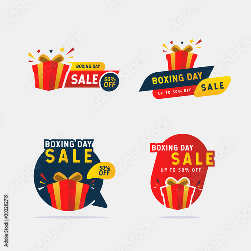 Boxing day sale banner discount special offer tag price discount promotion