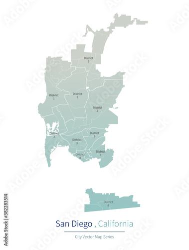 San diego Map of US. a majo...