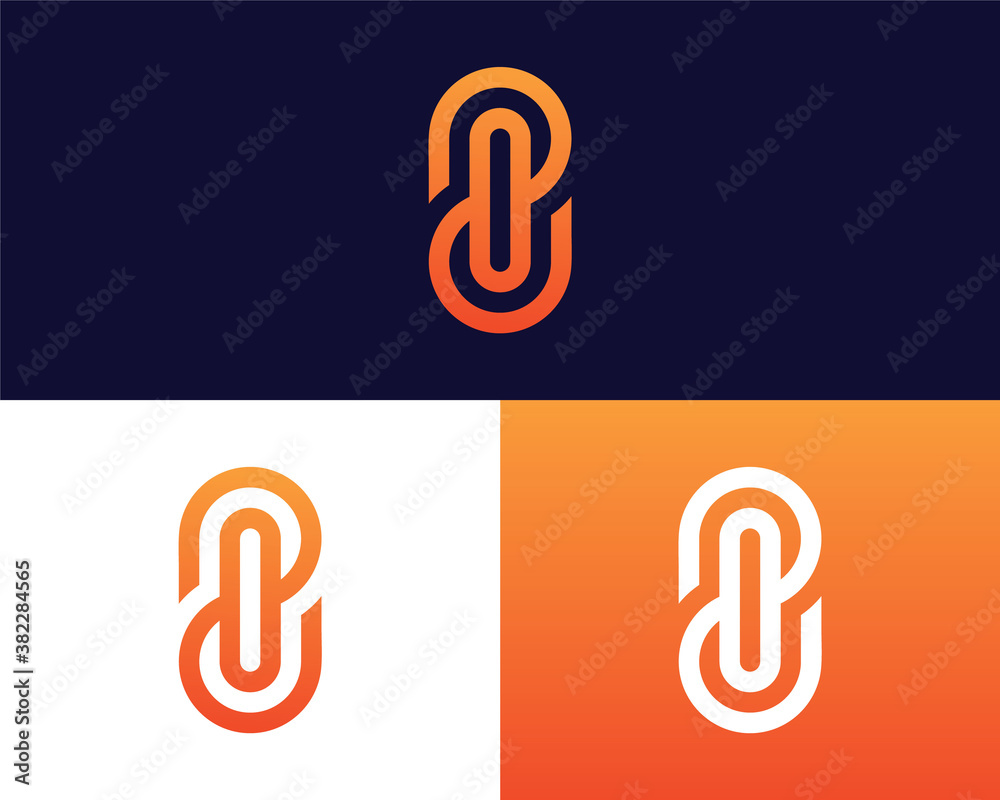 Letter O Z logo design. creative minimal monochrome monogram symbol