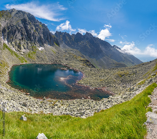 Fototapeta Naklejka Na Ścianę i Meble -  High Tatras - Slovakia - The the look to Capie pleso lake with the Satan peak in the background.