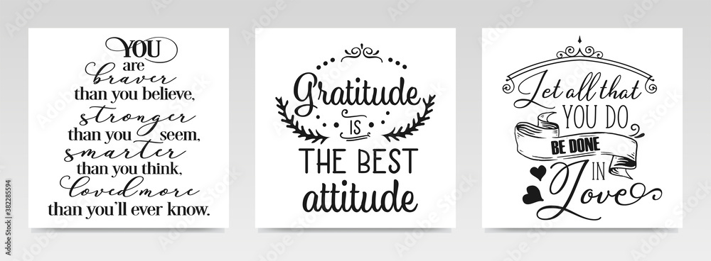 Christian quotes letter typography set illustration. Christian quotes letter typography set illustration.
