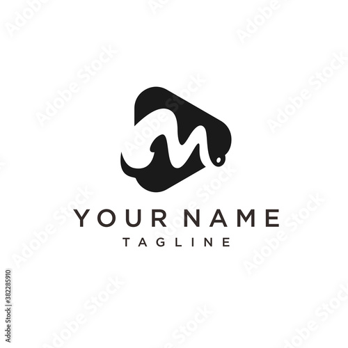 Abstract letter M, W logo template. Material design style 3d.