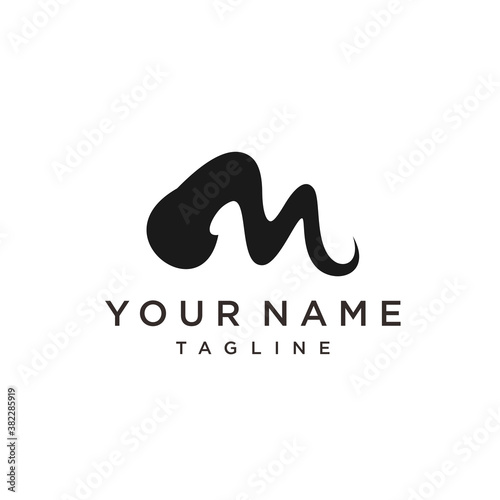 Abstract letter M, W logo template. Material design style 3d.