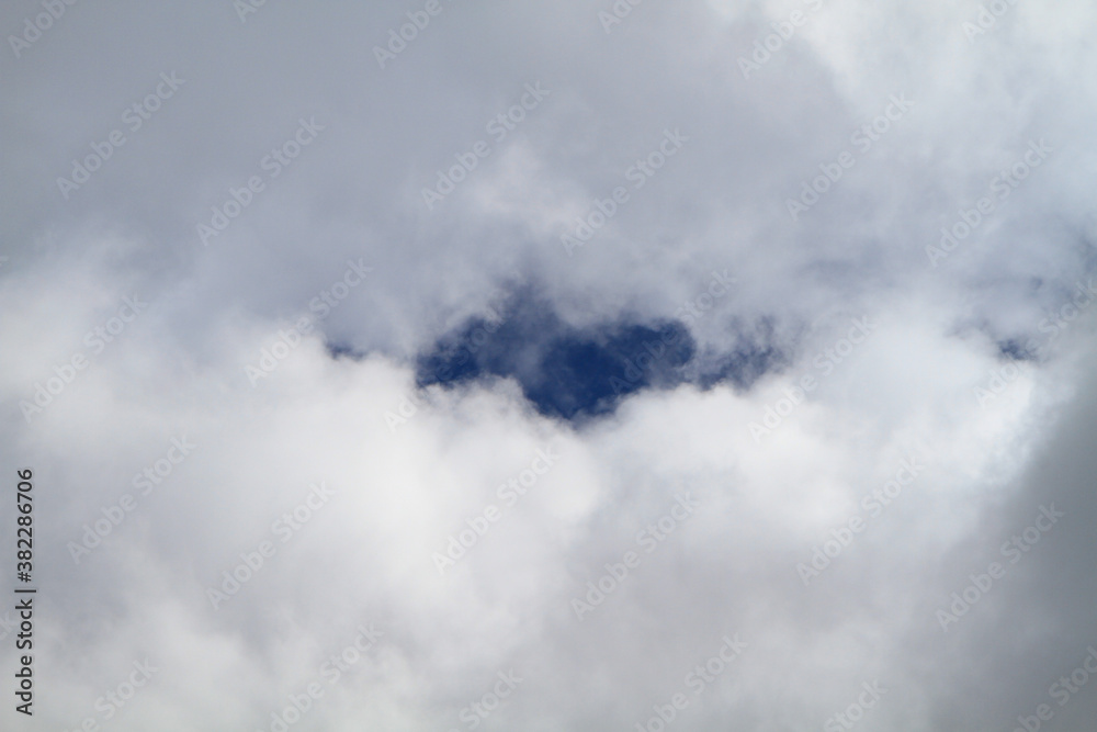 sky with white clouds with opening