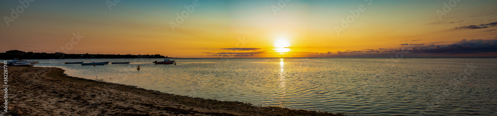 panorama of sunset over the sea
