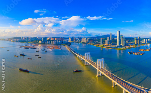 Aerial scenery of Xiwan bridge in Macao, China © Weiming