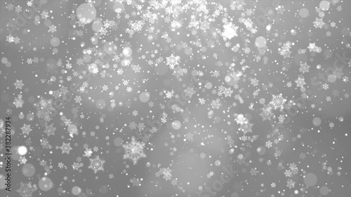 Wallpaper Mural Natural Winter Christmas loop background with White sky, heavy snowfall, snowflakes in different shapes and forms, snowdrifts. Winter landscape with falling christmas shining beautiful snow Torontodigital.ca