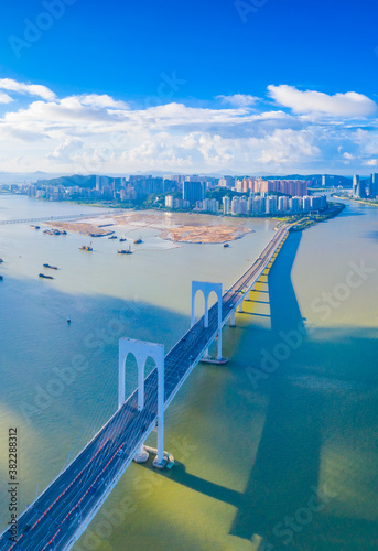 Aerial scenery of Xiwan bridge in Macao  China